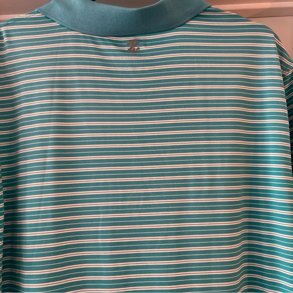 IZOD GOLF With STRETCH Size Large BLUE WHITE STRIPE SS - Picture 9 of 16